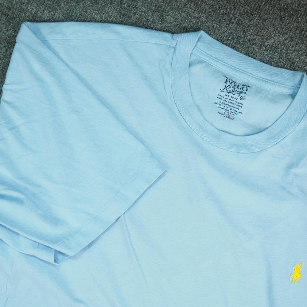 Polo Ralph Lauren T-Shirt Mens XL Blue Solid Cotton Preppy Old Money Minimalist